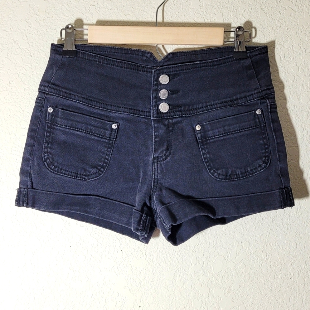 Almost Famous High Waisted Black Denim Shorts